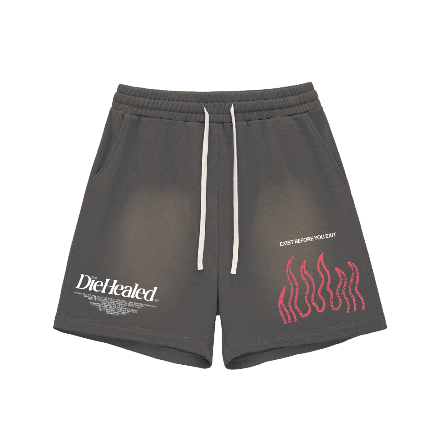 DieHealed Sun Faded Fire Shorts