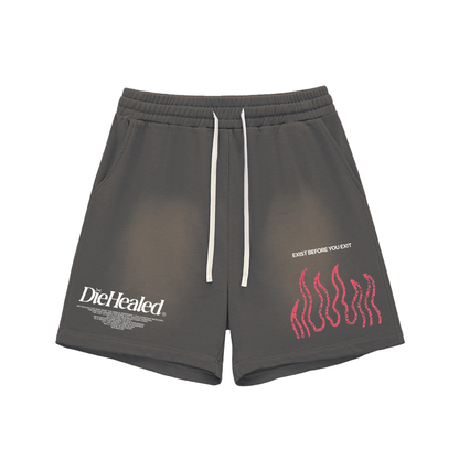 DieHealed Sun Faded Fire Shorts