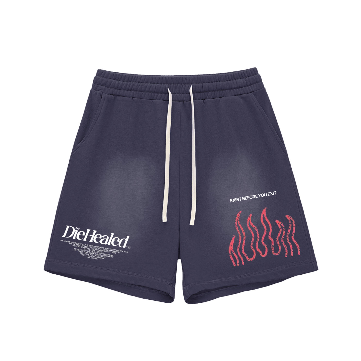 DieHealed Sun Faded Fire Shorts