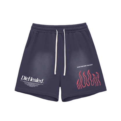 DieHealed Sun Faded Fire Shorts