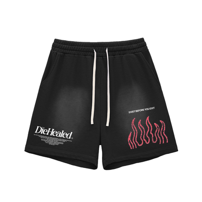 DieHealed Sun Faded Fire Shorts